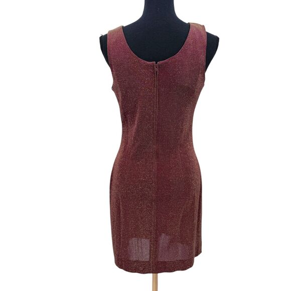 Vintage Julian Wilder Burgundy Gold Acetate Blend Dress‎ & Jacket Size 8 - Picture 6 of 14